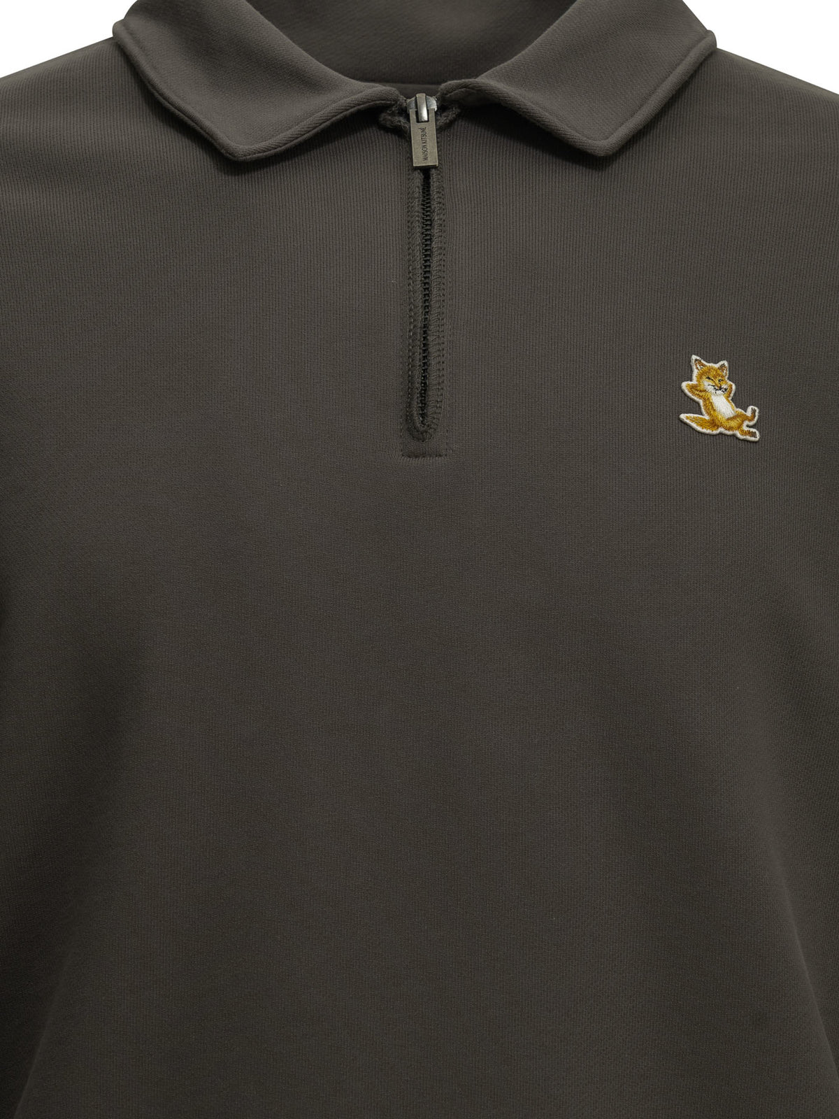 "Chillax Fox" Polo-Collar Sweatshirt Sweatshirts