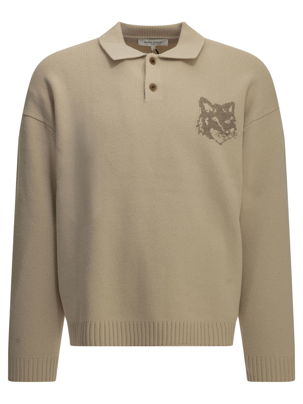 "Fox Head" Polo Sweater Knitwear