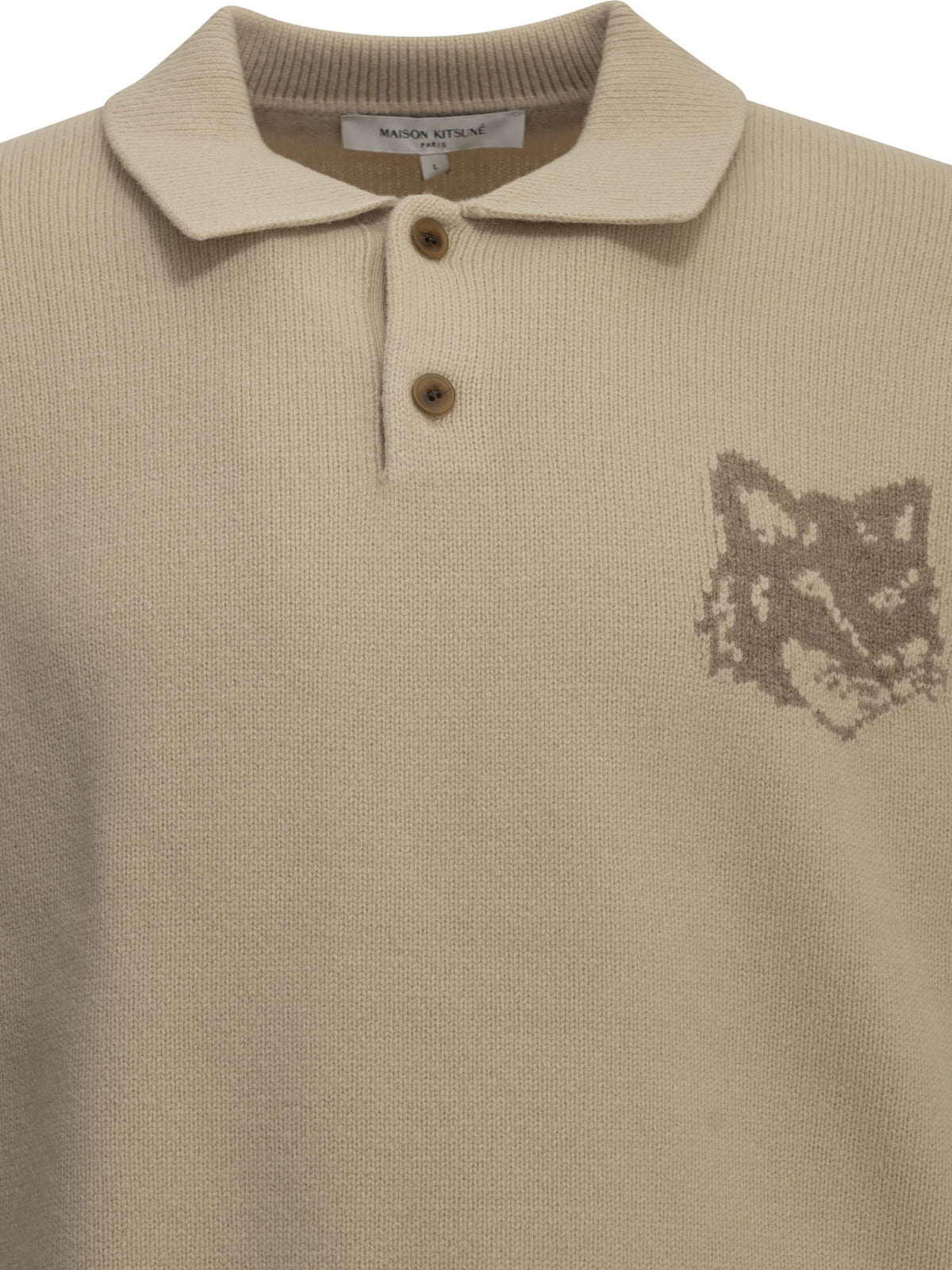"Fox Head" Polo Sweater Knitwear