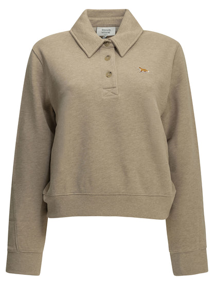 "Baby Fox" Polo-Collar Sweatshirt Sweatshirts