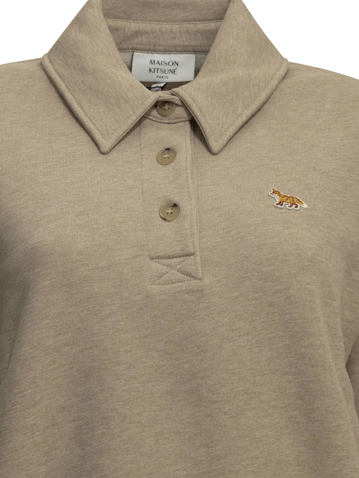 "Baby Fox" Polo-Collar Sweatshirt Sweatshirts
