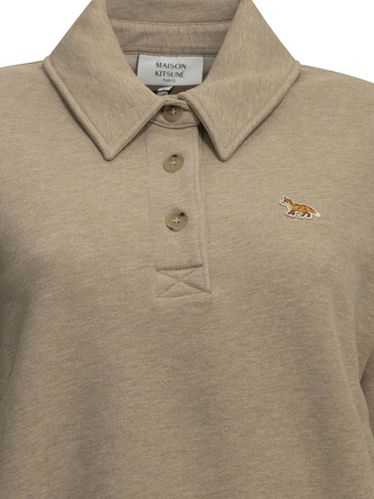 "Baby Fox" Polo-Collar Sweatshirt Sweatshirts