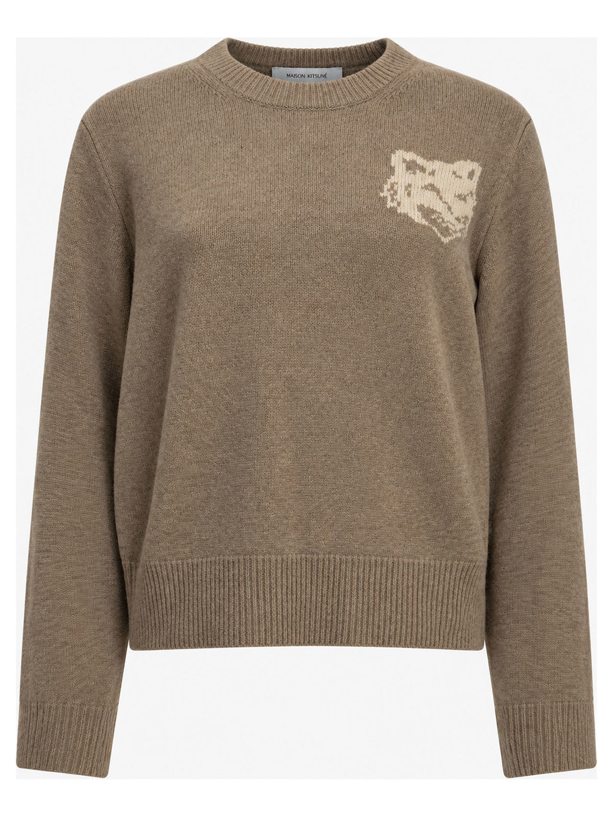 "Fox Head" Crew-Neck Sweater Knitwear
