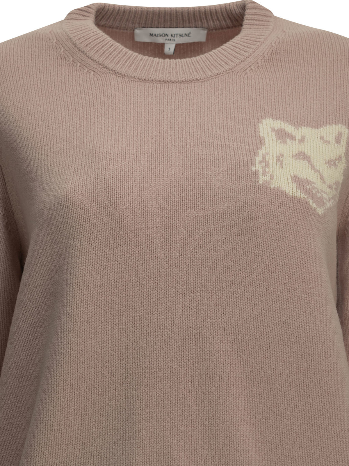 "Fox Head" Crew-Neck Sweater Knitwear