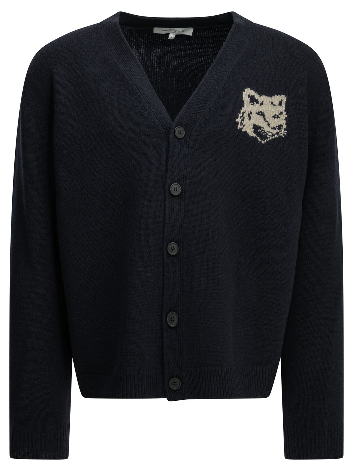 Wool cardigan with Fox Head Knitwear