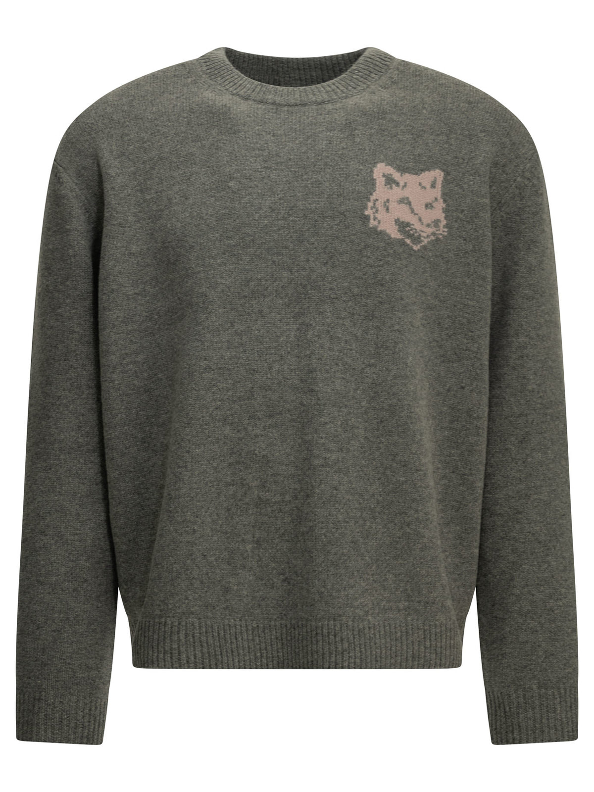 "Fox Head" Crew-Neck Sweater Knitwear