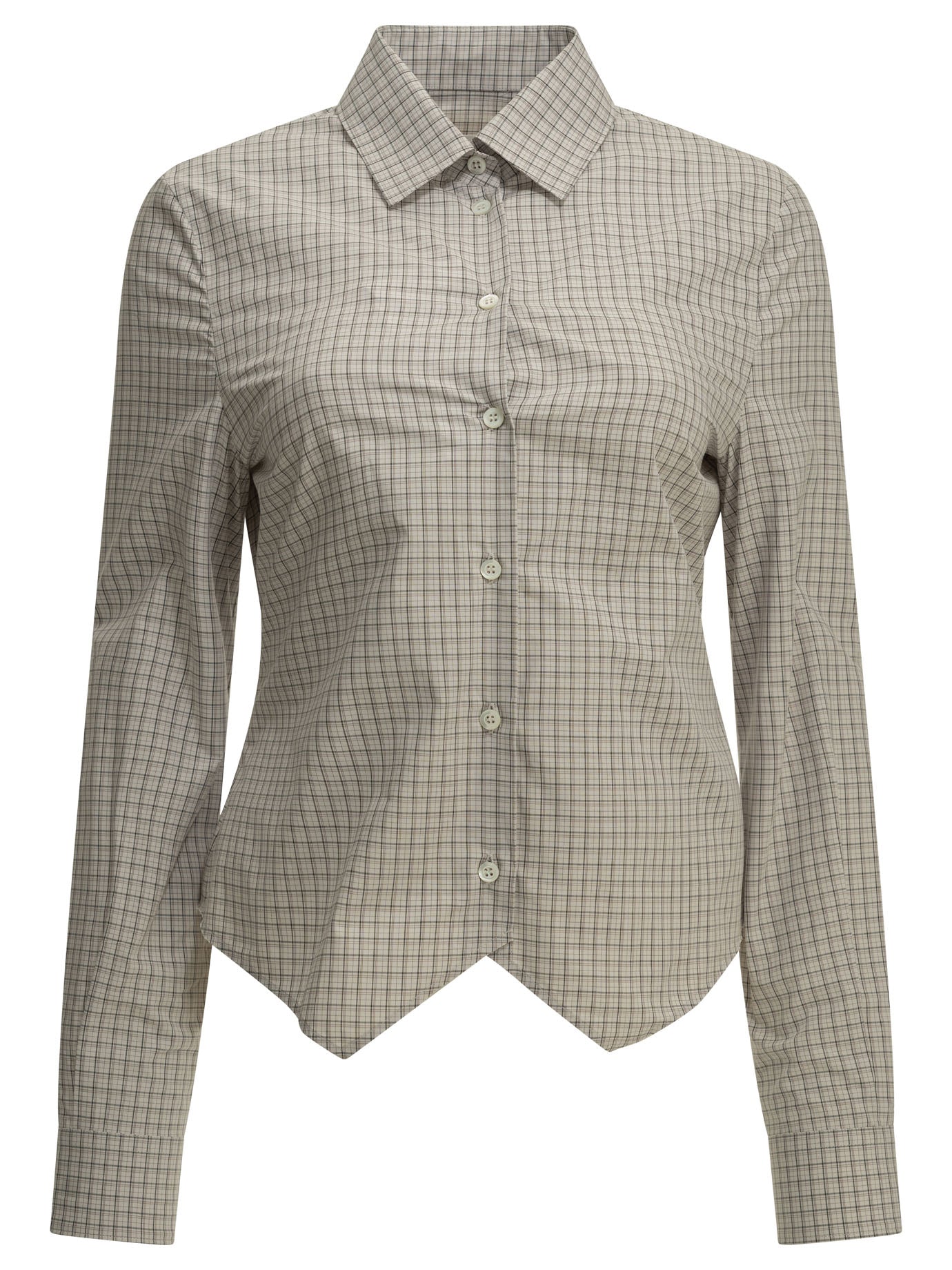 "Pointed Hem" Casual Shirt Shirts