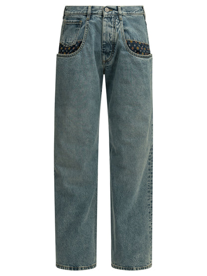 "Boyfriend Paisley" Wide-Leg Jeans Jeans