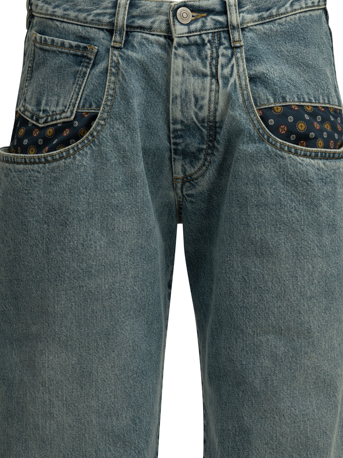 "Boyfriend Paisley" Wide-Leg Jeans Jeans