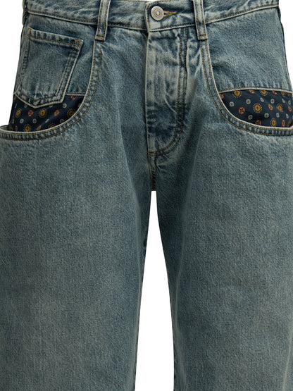 "Boyfriend Paisley" Wide-Leg Jeans Jeans