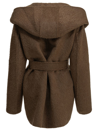 Short camel-colored coat Jackets and Coats