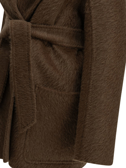 Short camel-colored coat Jackets and Coats