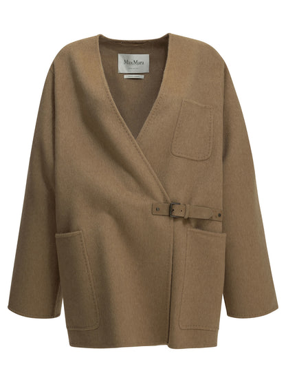 Short coat in camel and mohair Jackets and Coats