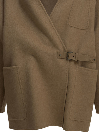 Short coat in camel and mohair Jackets and Coats