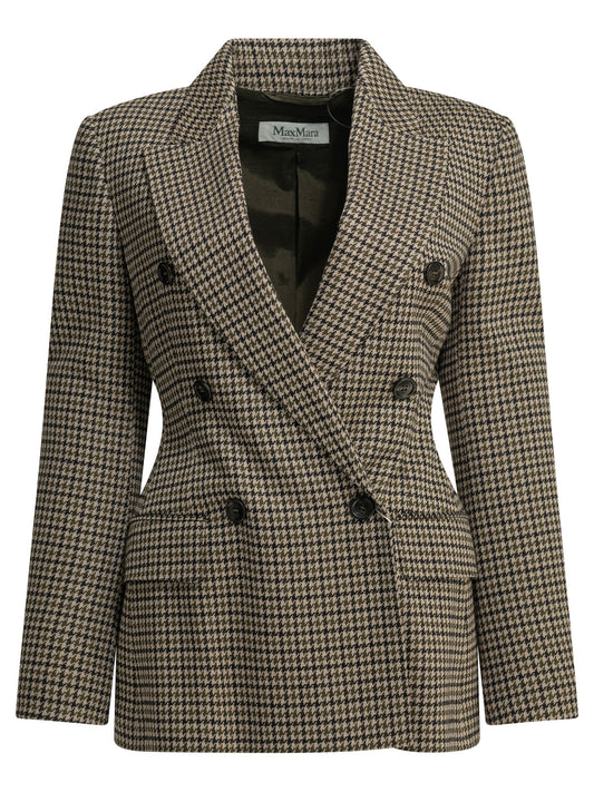 Double-breasted houndstooth blazer Jackets and Coats