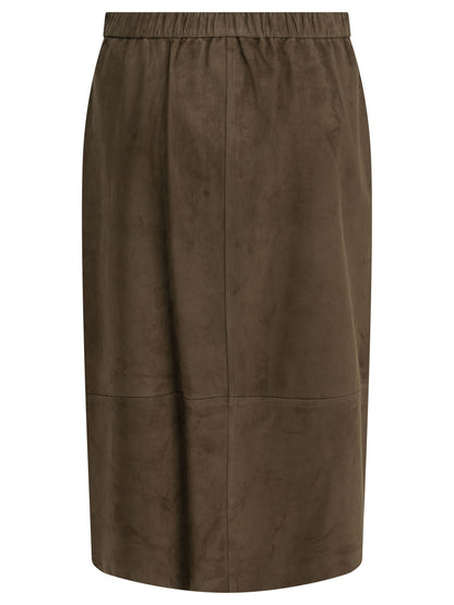 Suede leather midi skirt Skirts
