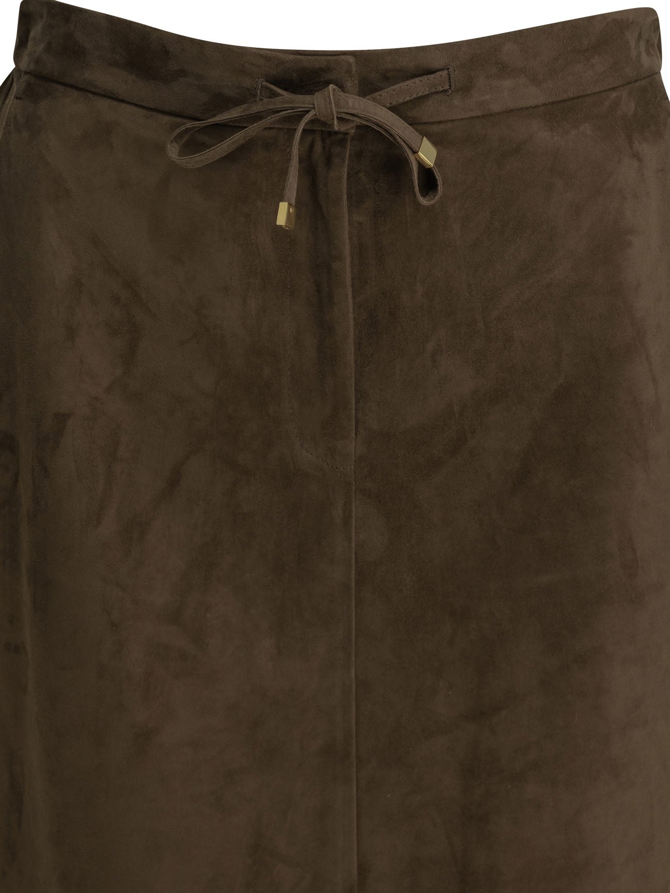 Suede leather midi skirt Skirts