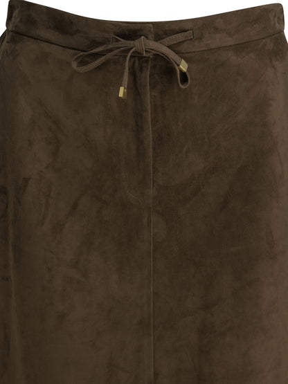 Suede leather midi skirt Skirts