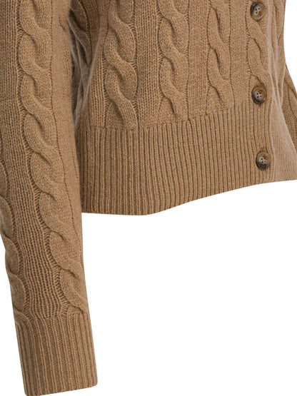 Wool and Cashmere Cardigan with Logo Knitwear