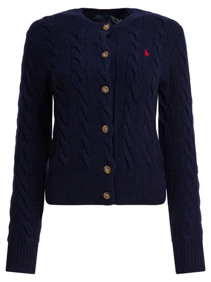 Wool and Cashmere Cardigan with Logo Knitwear