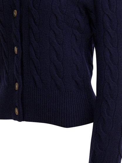 Wool and Cashmere Cardigan with Logo Knitwear