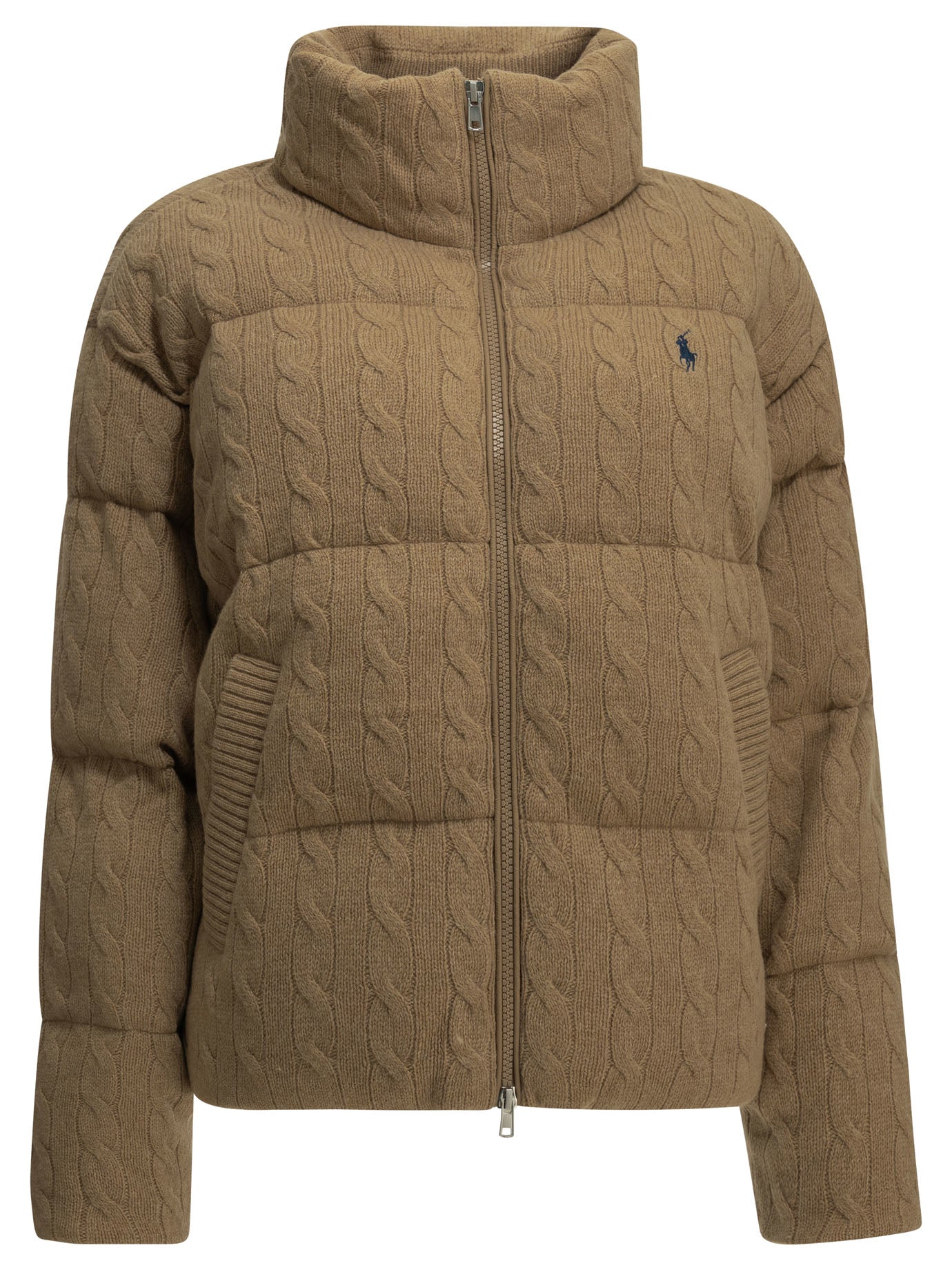 Short down jacket made of wool and cashmere knit Jackets and Coats