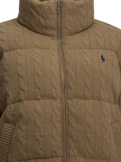 Short down jacket made of wool and cashmere knit Jackets and Coats