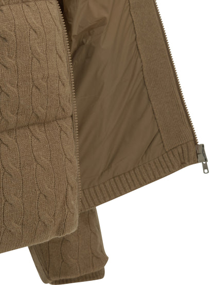 Short down jacket made of wool and cashmere knit Jackets and Coats
