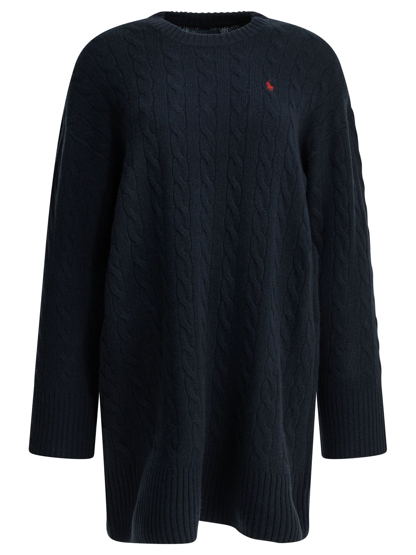 Short knit dress with logo Dresses
