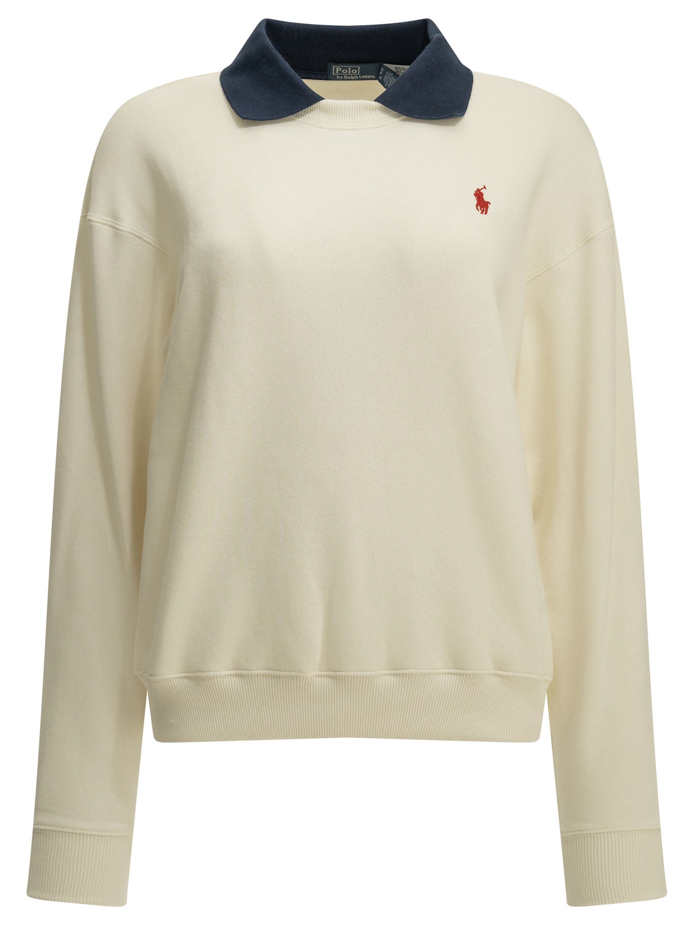 Sweatshirt with polo collar and logo Sweatshirts