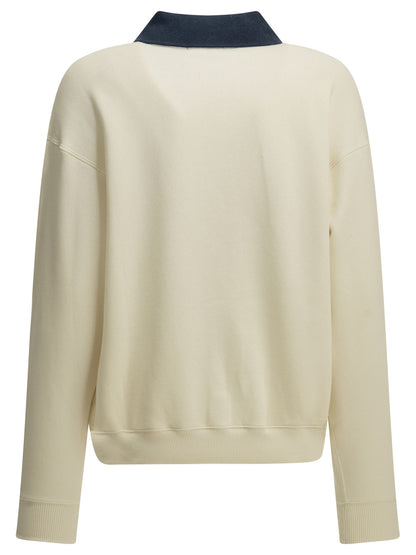 Sweatshirt with polo collar and logo Sweatshirts