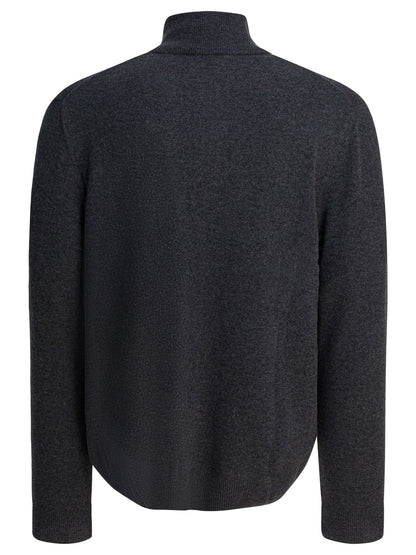 Sweater with a half-zip and logo Knitwear