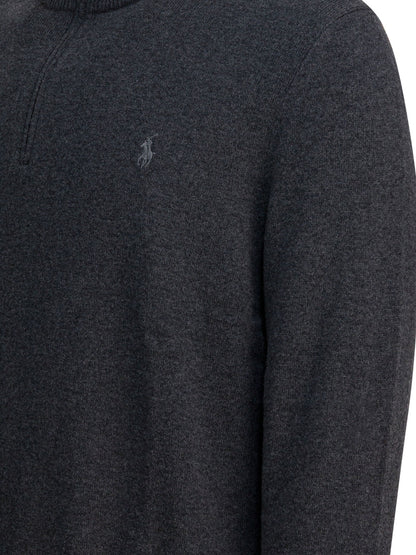 Sweater with a half-zip and logo Knitwear