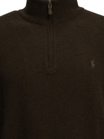 Sweater with a half-zip and logo Knitwear