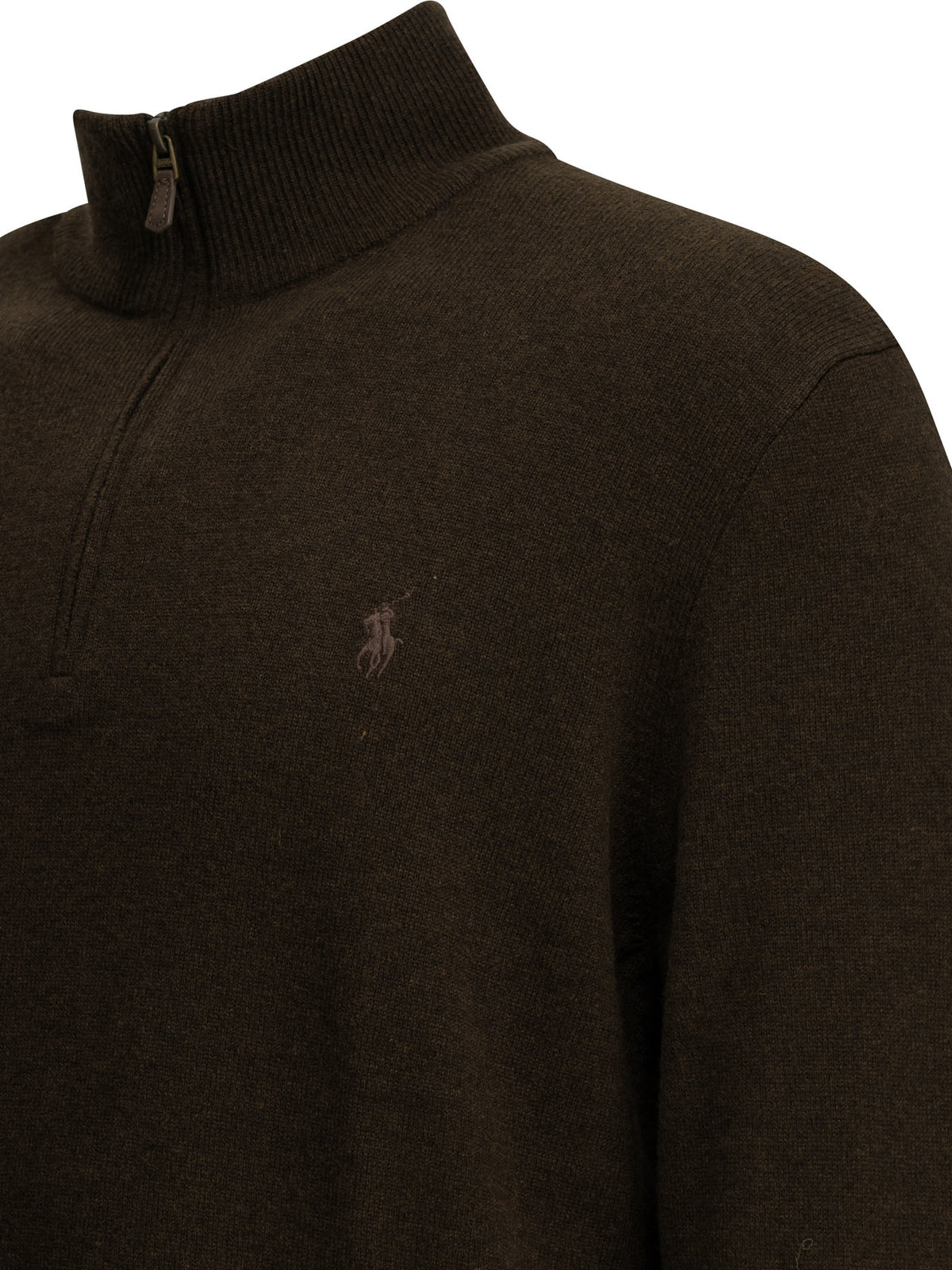 Sweater with a half-zip and logo Knitwear