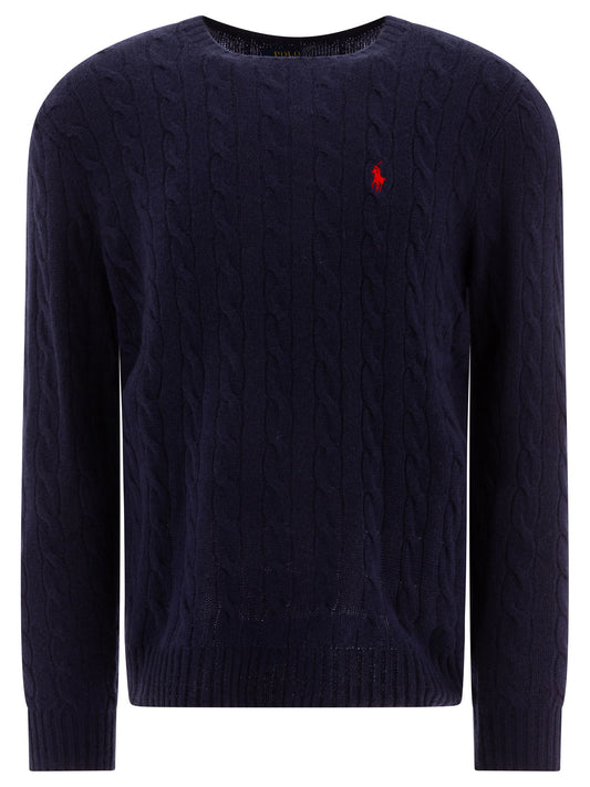 Wool and cashmere crewneck sweater with logo Knitwear