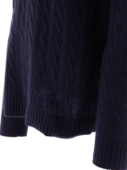 Wool and cashmere crewneck sweater with logo Knitwear
