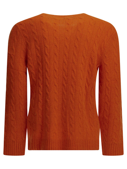 Wool and cashmere crew-neck sweater with logo Knitwear