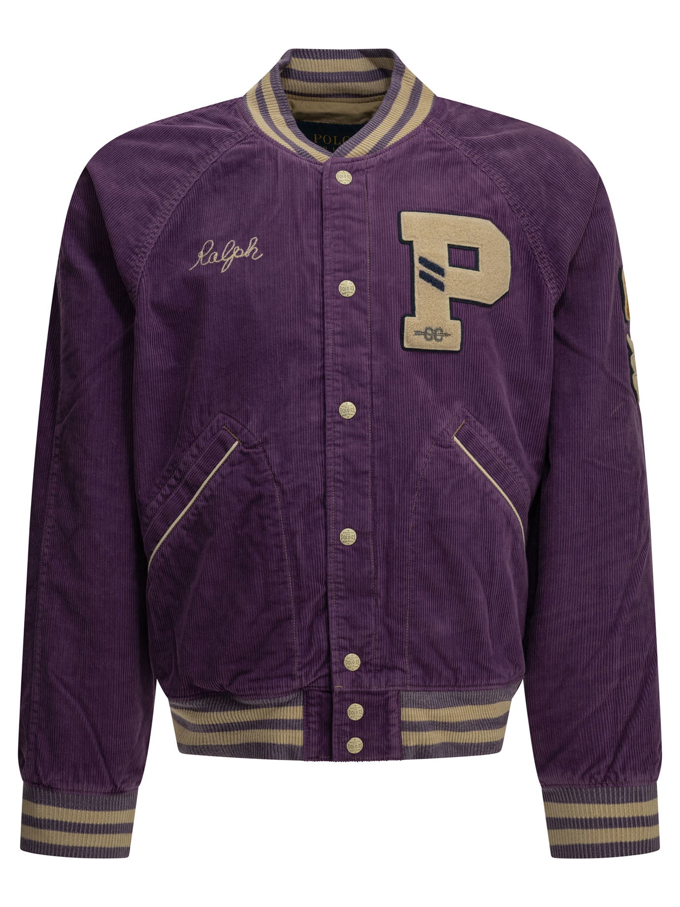 Velvet bomber jacket with logo Jackets and Coats