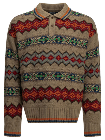 "Fair Isle" Polo Sweater Knitwear