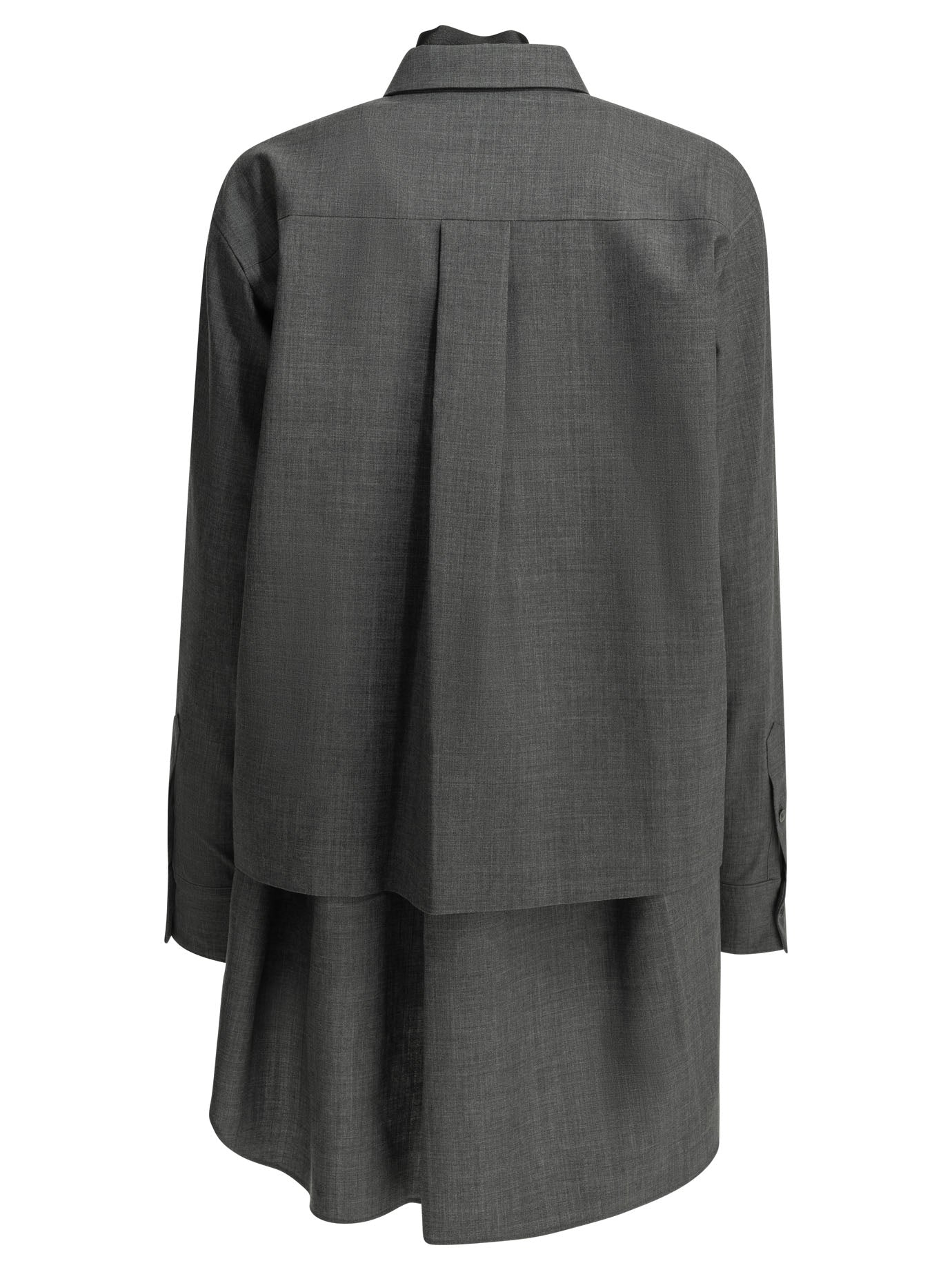 Short wool shirtdress Dresses