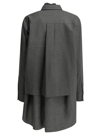 Short wool shirtdress Dresses