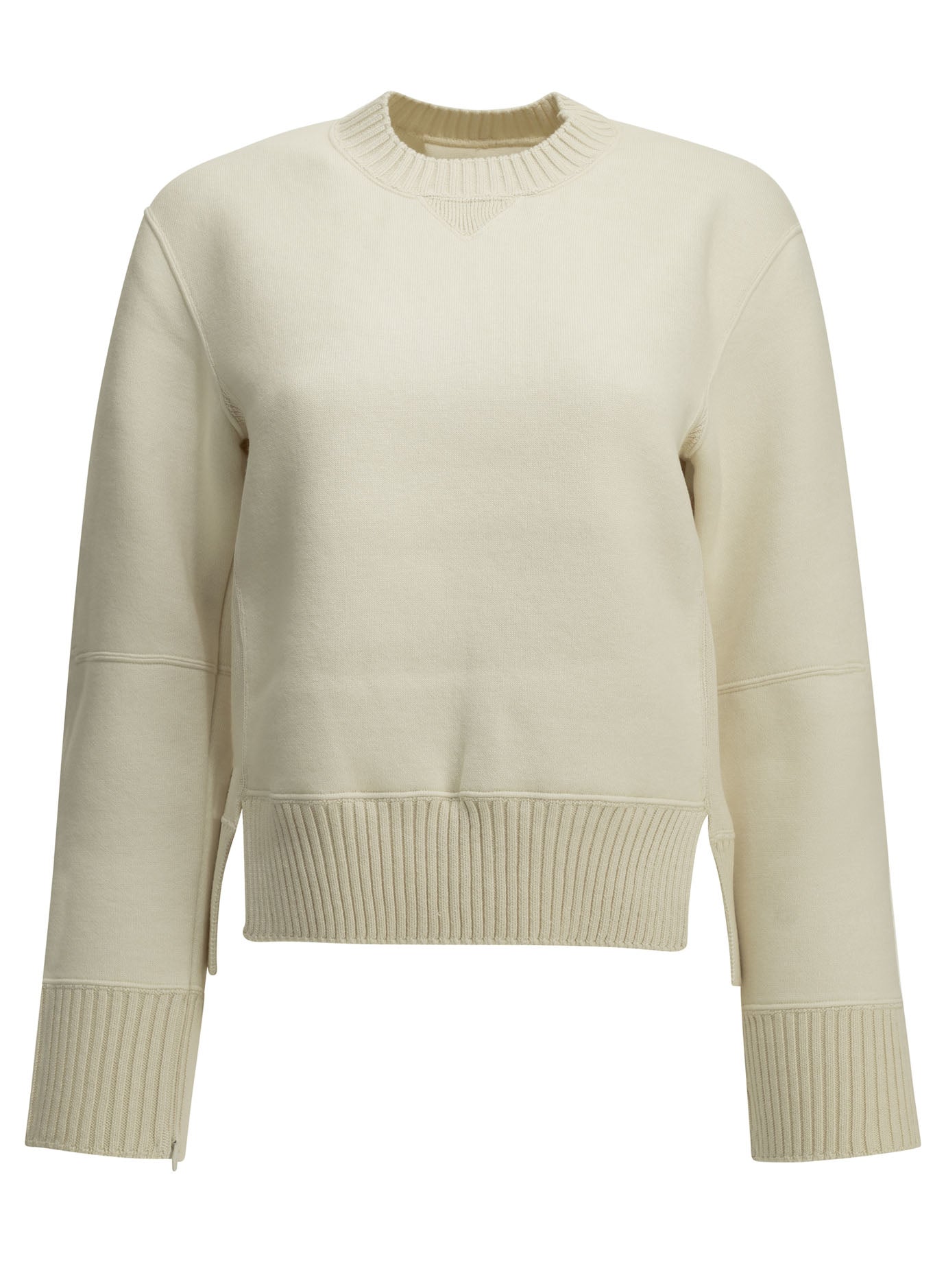 Crew-neck sweater made of a cotton-cashmere blend Knitwear