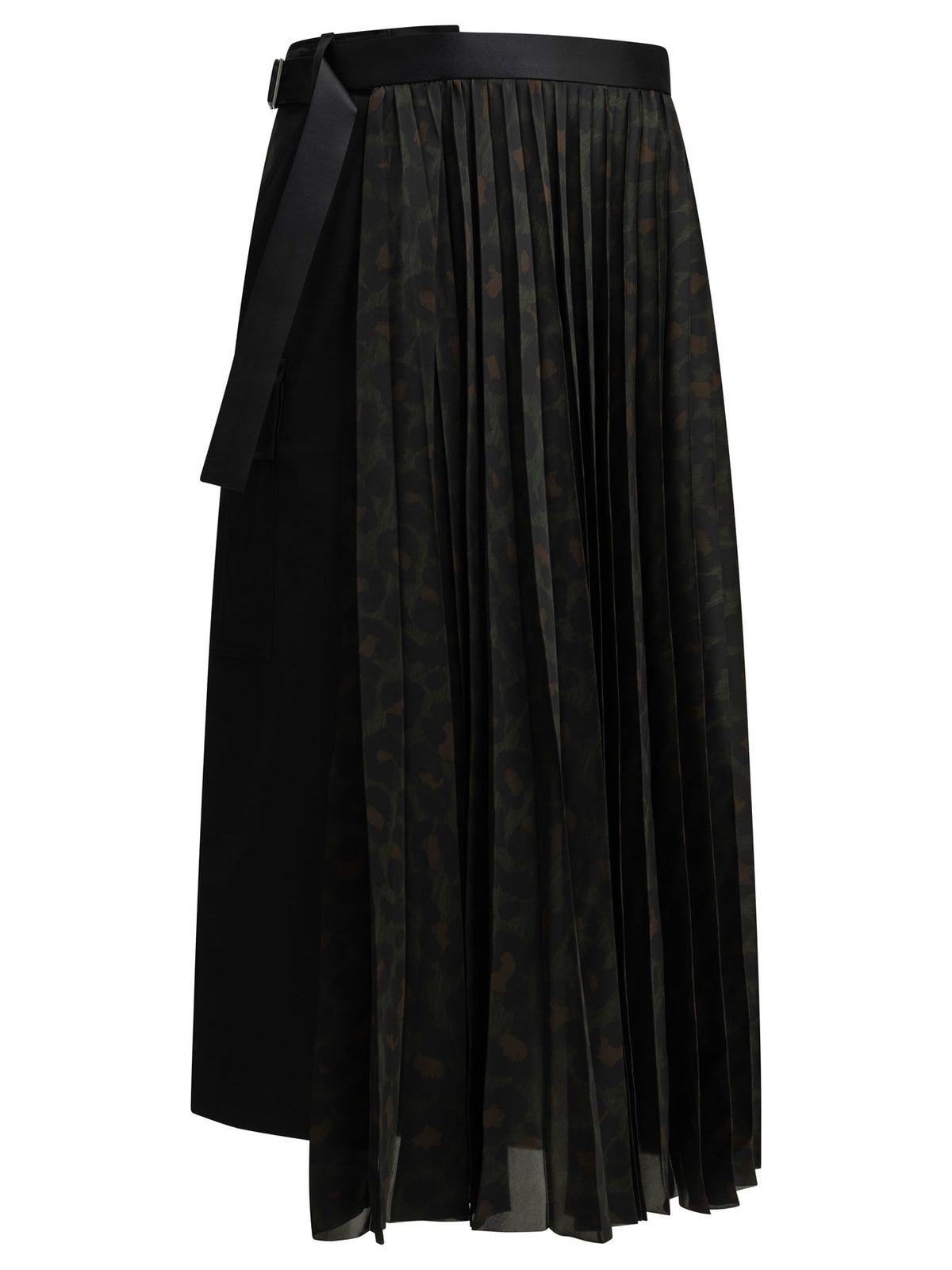 "Pleated Leopard" Midi Skirt Skirts