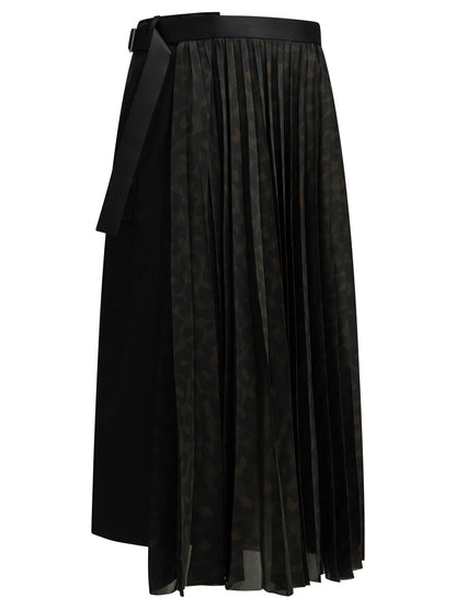 "Pleated Leopard" Midi Skirt Skirts