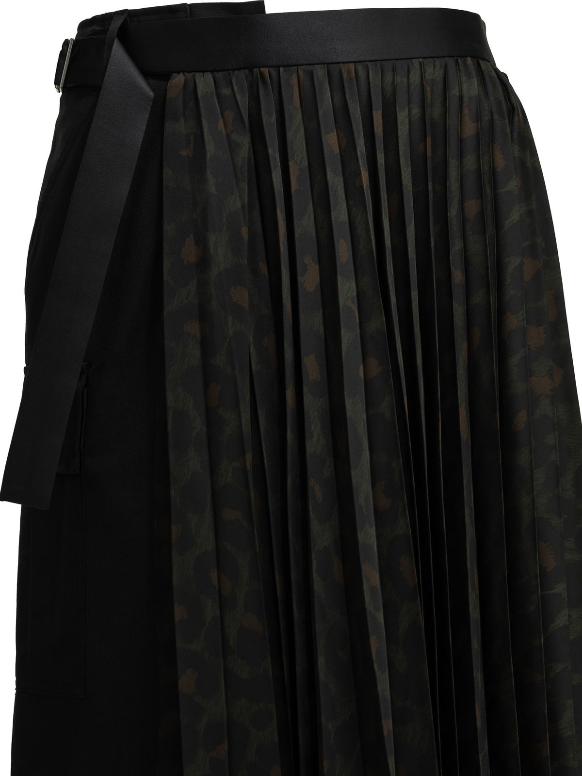 "Pleated Leopard" Midi Skirt Skirts