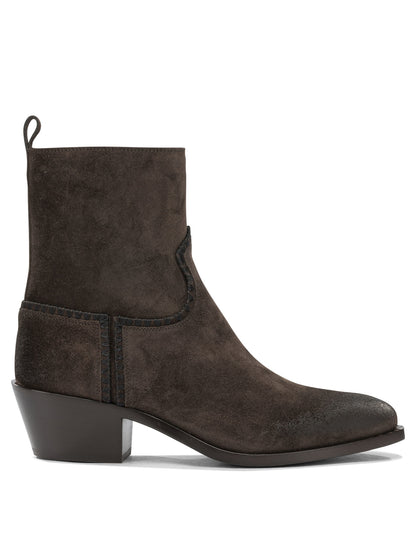 "Velour 45MM" Ankle Boots with Zipper Boots and Ankle Boots