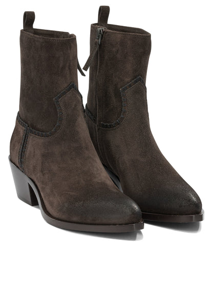 "Velour 45MM" Ankle Boots with Zipper Boots and Ankle Boots