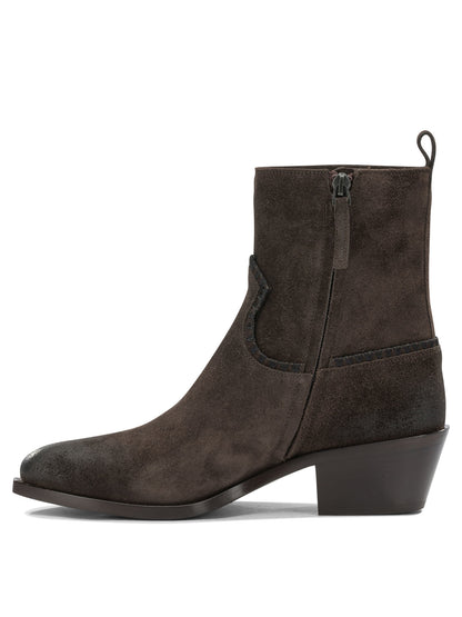 "Velour 45MM" Ankle Boots with Zipper Boots and Ankle Boots