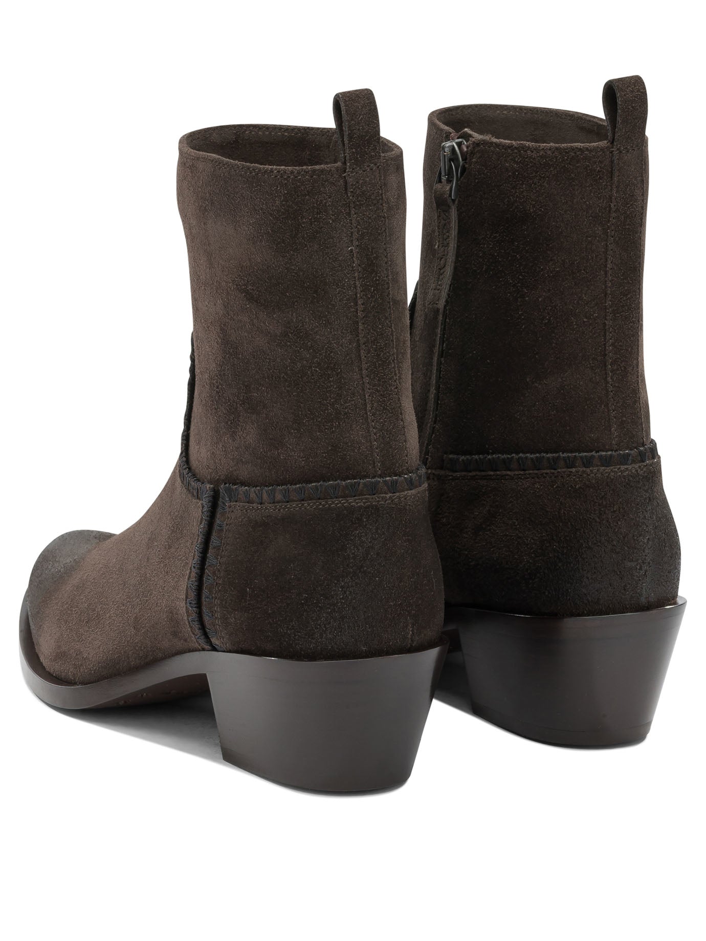 "Velour 45MM" Ankle Boots with Zipper Boots and Ankle Boots